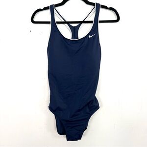 NWOT Nike Navy Blue Racerback One-Piece Swimsuit Medium cg